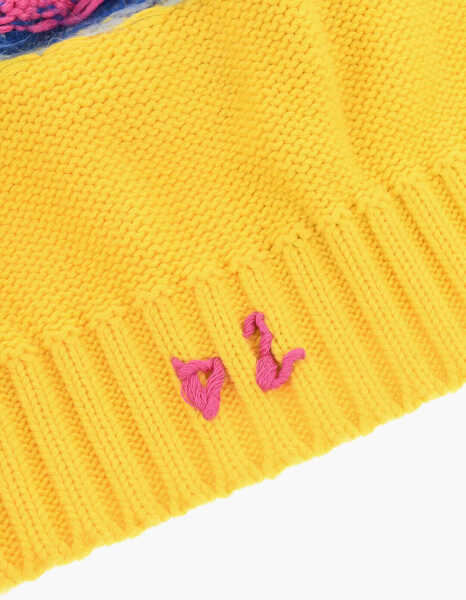 Caciuli DSQUARED2 Two Tone Beanie With Embroidery Monogram Yellow Barbati (BM 18497395) 2