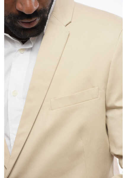 Sacouri Neil Barrett Side Vents Notch Lapel 2-Button Blazer Beige Barbati (BM 18497404) 3