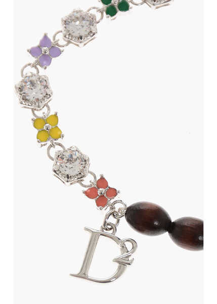 Bratari DSQUARED2 Half Charms And Half Wood Bead Bracelet Brown Femei (BM 18497425) 2