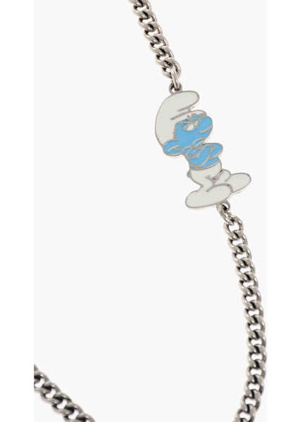 Coliere DSQUARED2 Logoed Metal Chain Smurfs Necklace Silver Barbati (BM 18497428) 2