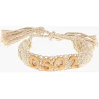 Bratari Crochet Bracelet With Tassels And Embossed Monogram Barbati