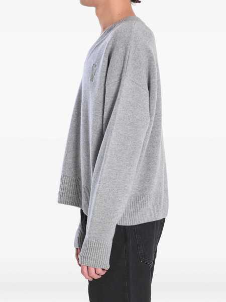 Pulovere AMI Paris V-Neck Sweater GREY Barbati (BM 18497578) 3