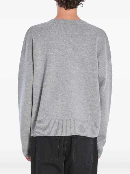 Pulovere AMI Paris V-Neck Sweater GREY Barbati (BM 18497578) 4