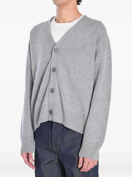 Cardigane AMI Paris Ami De Coeur Cardigan GREY Barbati (BM 18497596) 2