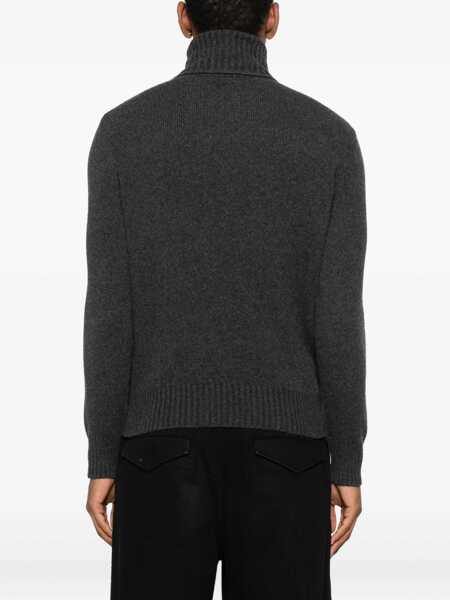 Pulovere AMI Paris Ami De Coeur Turtleneck Sweater GREY Barbati (BM 18497599) 4