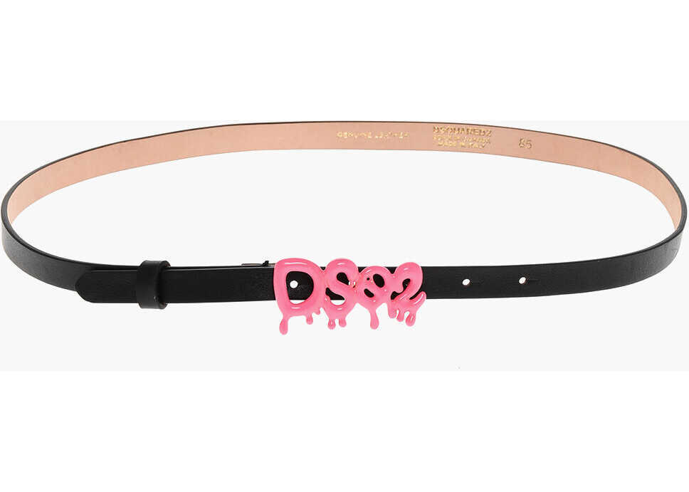 Curele DSQUARED2 Leather Graffiti Belt 15Mm Black Femei (BM 18497623) 3