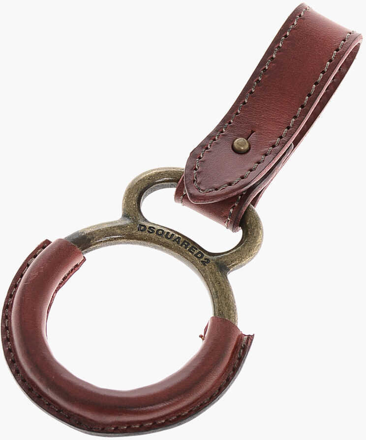 Brelocuri DSQUARED2 Leather Keyring Brown Femei (BM 18497647) 3