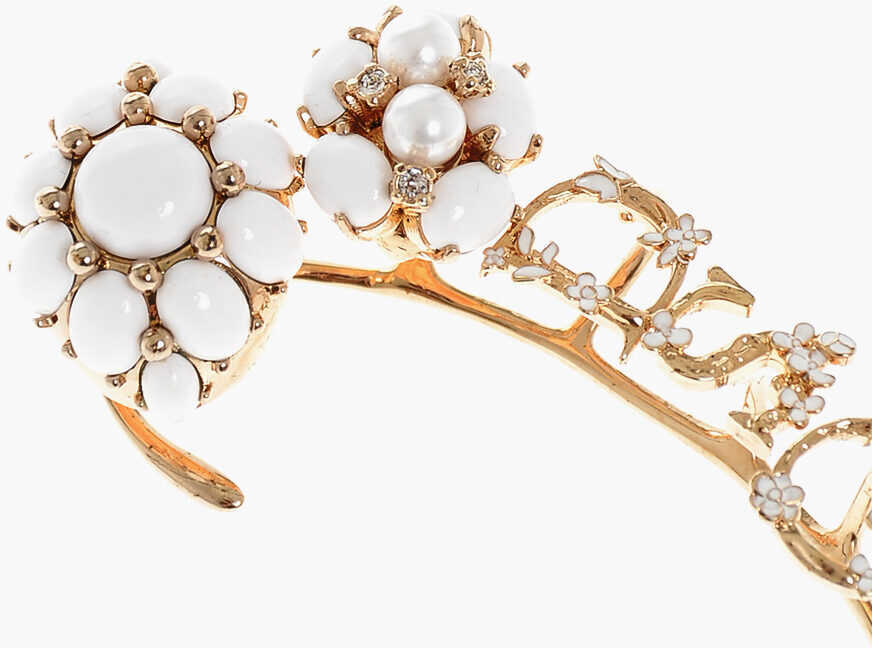 Cercei DSQUARED2 Golden Effect Floral Motif Crawler Single Earrings Black Femei (BM 18497650) 2