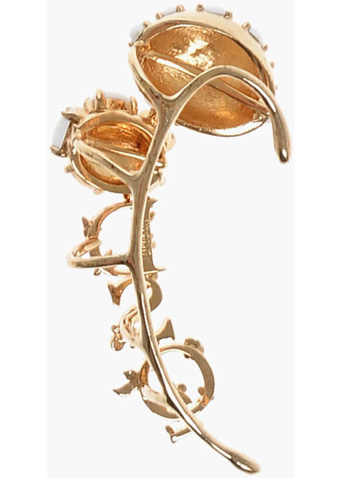 Cercei DSQUARED2 Golden Effect Floral Motif Crawler Single Earrings Black Femei (BM 18497650) 3