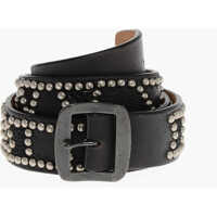 Curele Studded Leather Belt With Embossed Details 40Mm Barbati