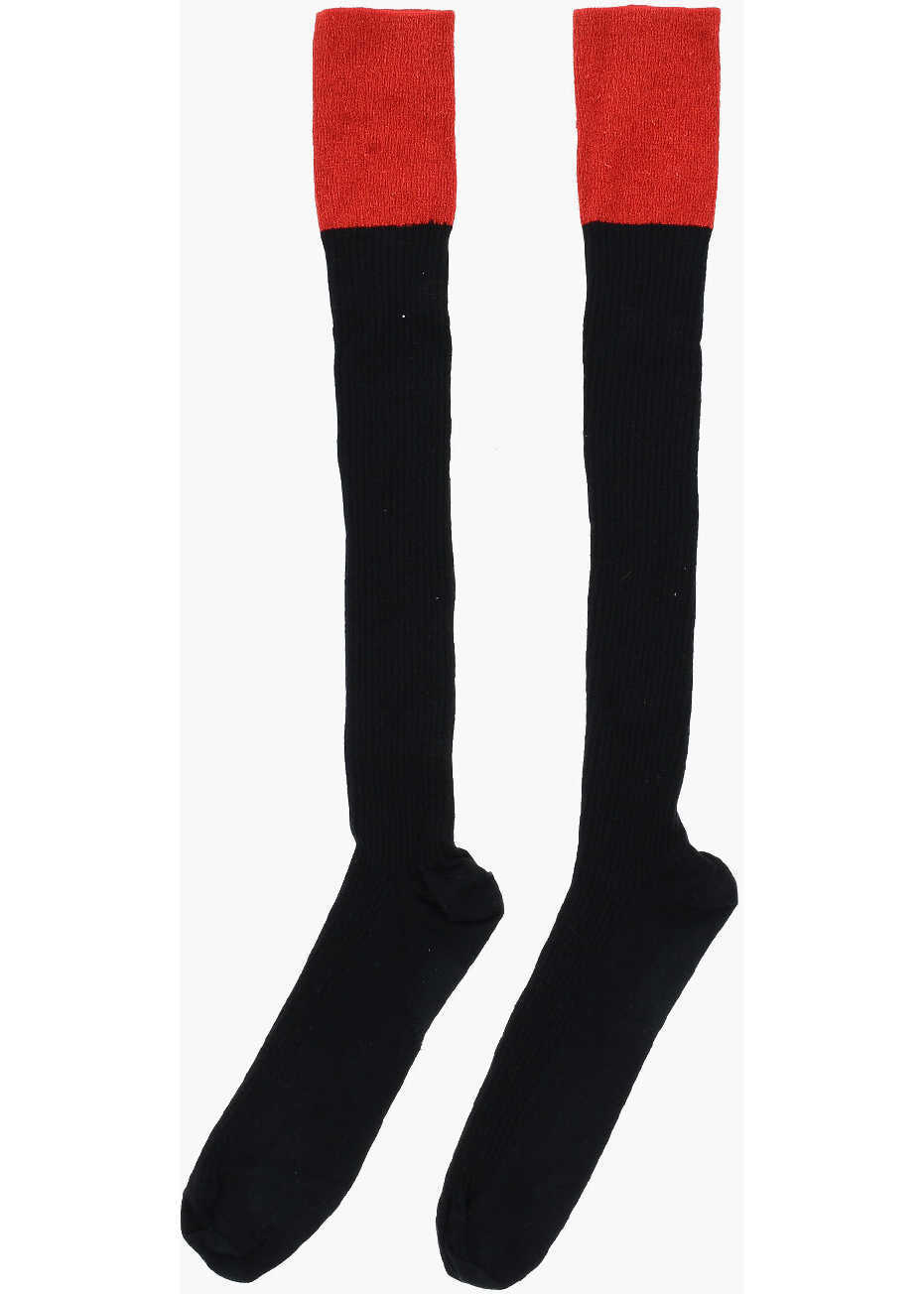 Sosete DSQUARED2 Two-Tone Long Socks With Lurex Detail Black Barbati (BM 18497656) 3
