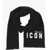 DSQUARED2 Virgin Wool Icon Scarf With Contrasting Embroidery Black
