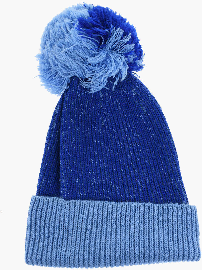 Caciuli DSQUARED2 Wool Blend Beanie With Pon Pom Light Blue Femei (BM 18497677) 3