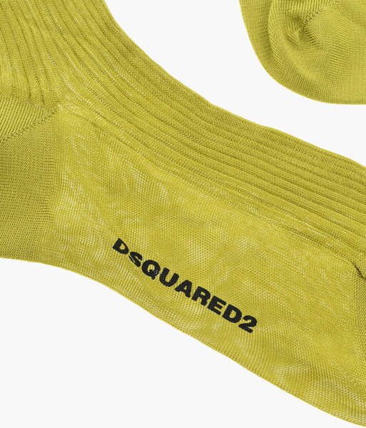 Sosete DSQUARED2 Solid Color Silk Long Socks Yellow Femei (BM 18497683) 2