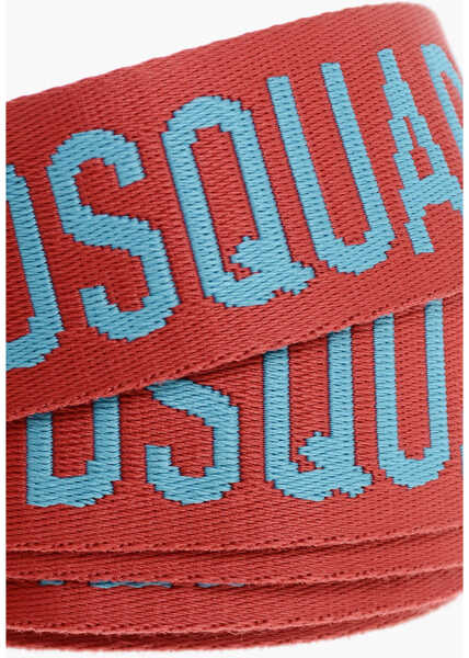 Curele DSQUARED2 Logoed Fabric Tape Belt 40Mm Red Barbati (BM 18497686) 3