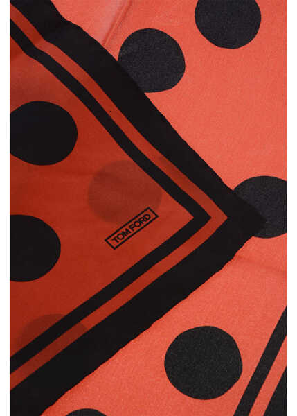 Esarfe Tom Ford Polka Dot Patterned Silk Pocket Square Red Barbati (BM 18497698) 3