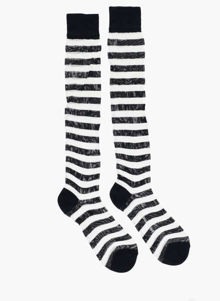 Sosete DSQUARED2 Striped Two-Tone Long Socks White Femei (BM 18497710) 1