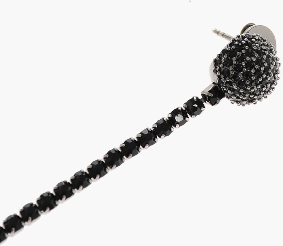 Cercei DSQUARED2 Rhinestone Maxi Single Earring With Heart-Shaped Pendant Black Femei (BM 18497725) 3