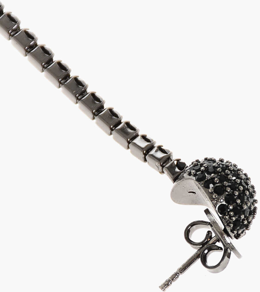 Cercei DSQUARED2 Rhinestone Maxi Single Earring With Heart-Shaped Pendant Black Femei (BM 18497725) 4