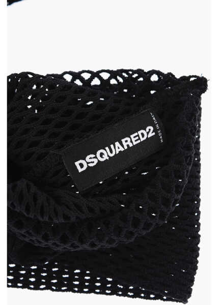 Manusi DSQUARED2 Solid Color Perforated Muffs Black Femei (BM 18497728) 3