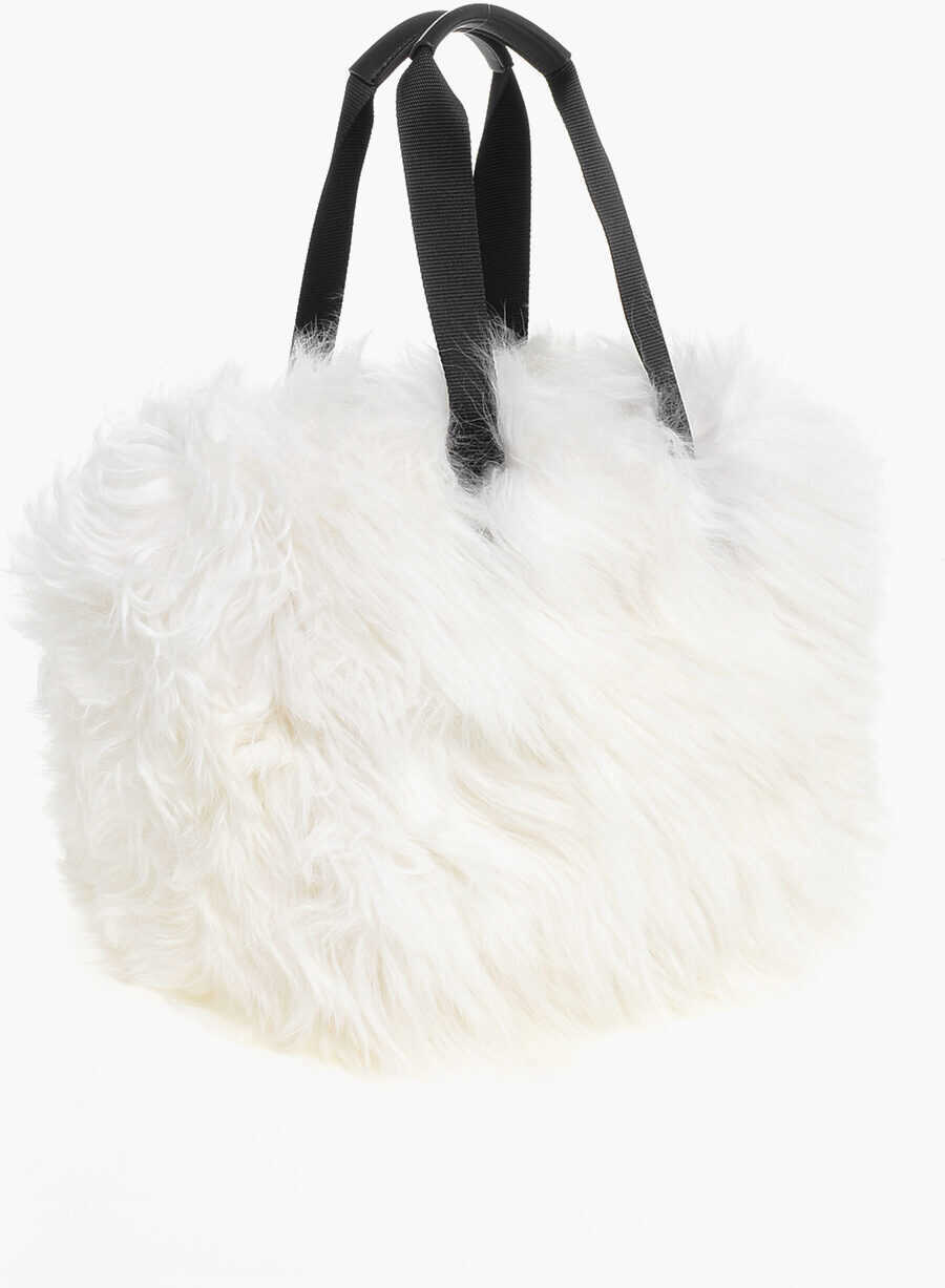 Genti de mana Moncler Grenoble Apres-Ski Real Fur Tote Bag With Leather Inserts White Femei (BM 18497734) 2