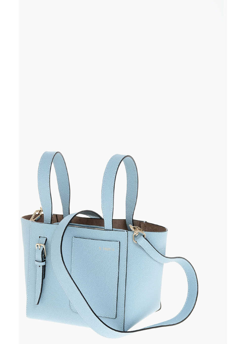 Genti de mana VALEXTRA Textured Leather Soft Micro Hand Bag Light Blue Femei (BM 18497746) 3