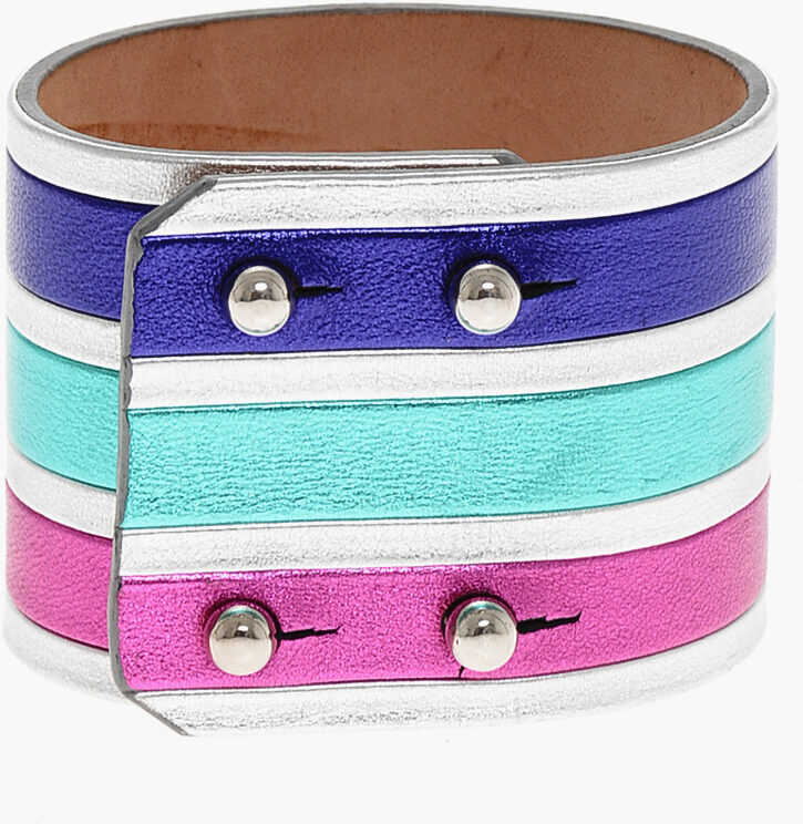 Bratari DSQUARED2 Metallic Leather Band Bracelet Multicolor Femei (BM 18497833) 2