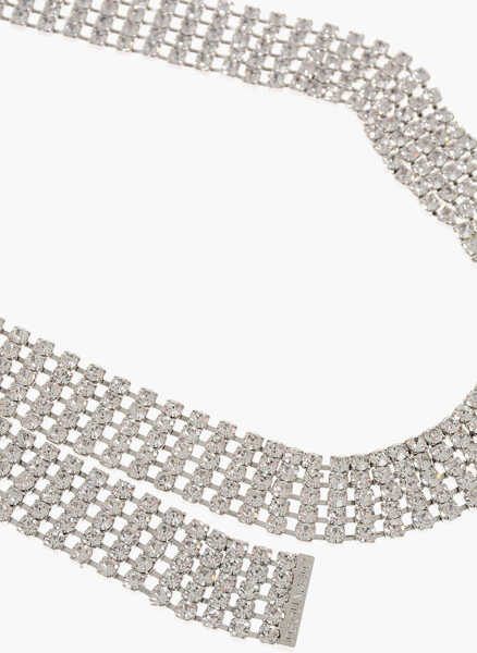 Curele DSQUARED2 Slim Belt Embellished With Jewels 25Mm Silver Femei (BM 18497836) 3