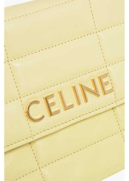 Genti de umar Cline Quilted Leather Shoulder Bag With Golden Chain Strap Yellow Femei (BM 18497869) 4