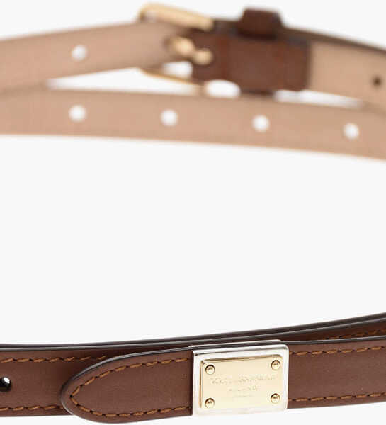 Curele Dolce & Gabbana Leather Slim Blet 15Mm Brown Femei (BM 18497872) 4