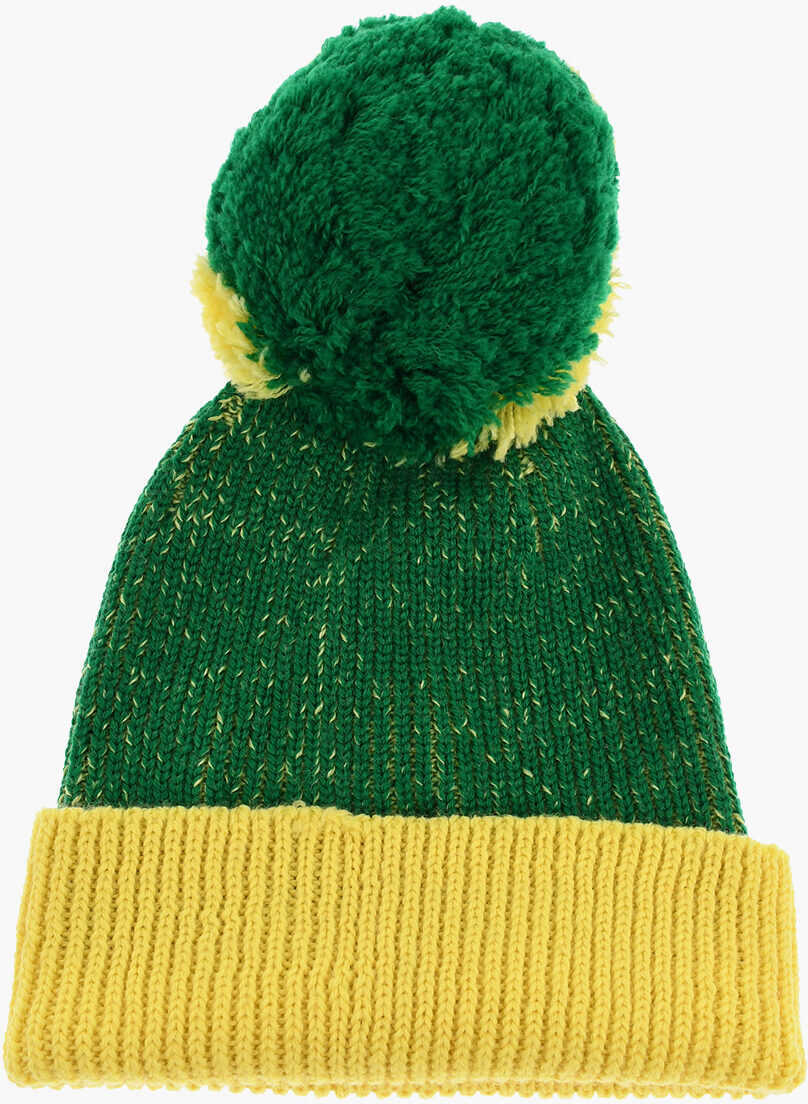 Caciuli DSQUARED2 Wool Blend Beanie With Pompon Yellow Baieti (BM 18497914) 3