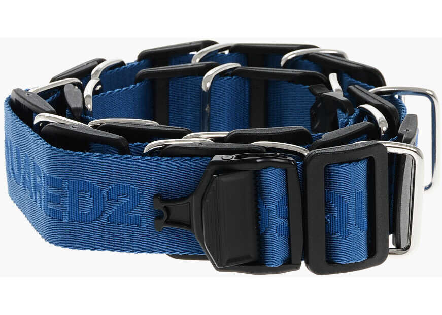 Curele DSQUARED2 Fabric Multibuckle Belt With Safety Fastening 40Mm Blue Barbati (BM 18497920) 1
