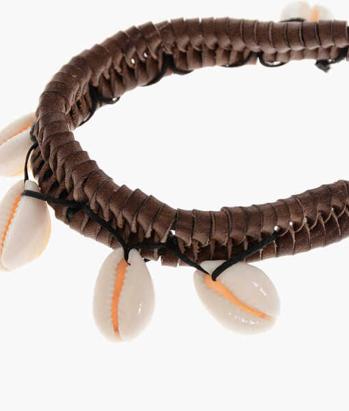 Bratari DSQUARED2 Leather Anklet With Shells Brown Barbati (BM 18497926) 3