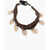 DSQUARED2 Leather Anklet With Shells Brown