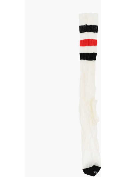 Sosete DSQUARED2 Ribbed Tricolor Long Socks White Femei (BM 18498001) 1