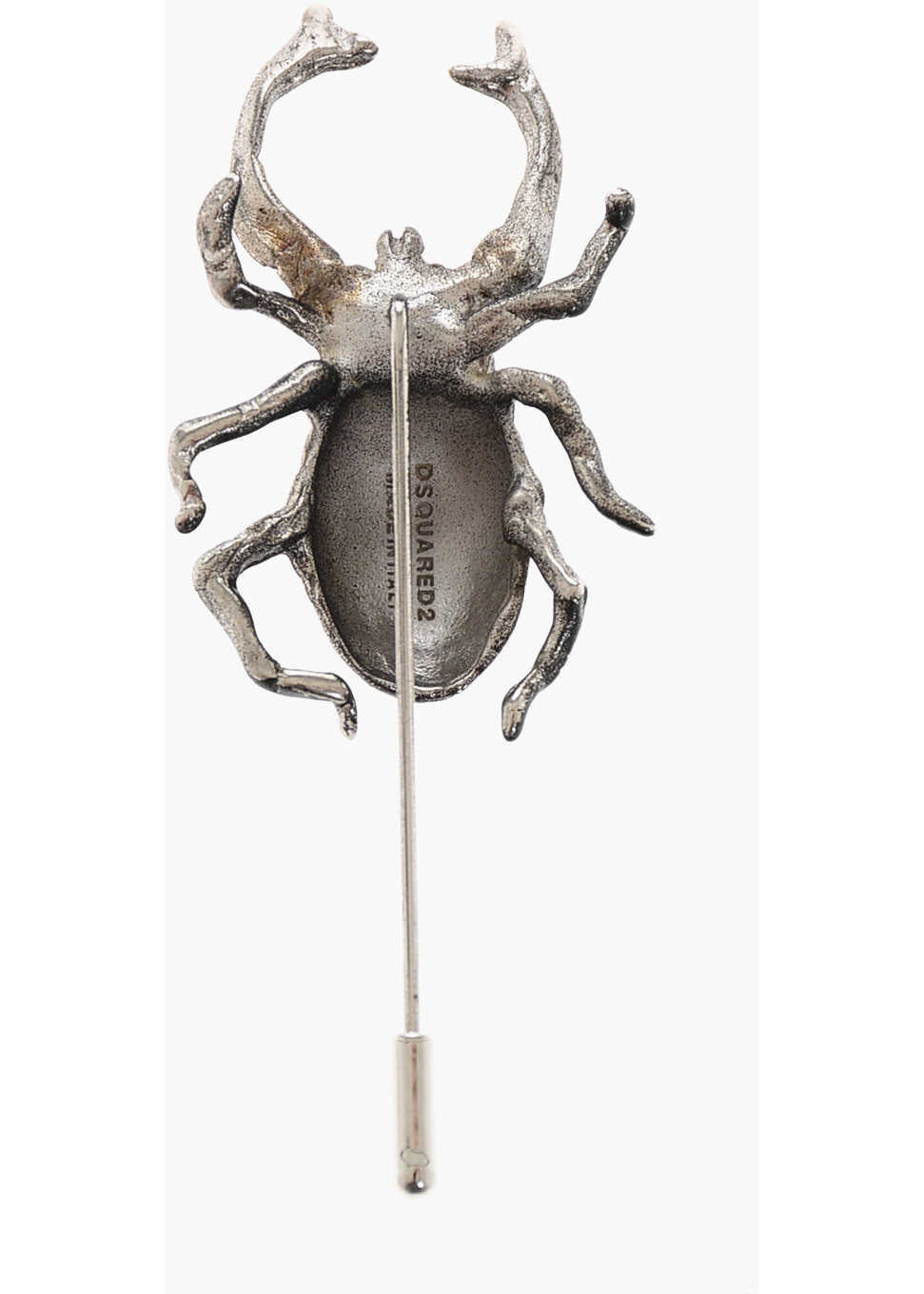 Bijuterii DSQUARED2 Vintage Effect Brass Scarab Shaped Brooch Silver Barbati (BM 18498031) 2
