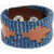 DSQUARED2 Denim And Leather Bracelet With Button Closure Blue