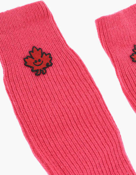 Sosete DSQUARED2 Wool Blend Long Socks With Embossed Embroidery Pink Barbati (BM 18498079) 2