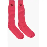 Sosete Wool Blend Long Socks With Embossed Embroidery Barbati