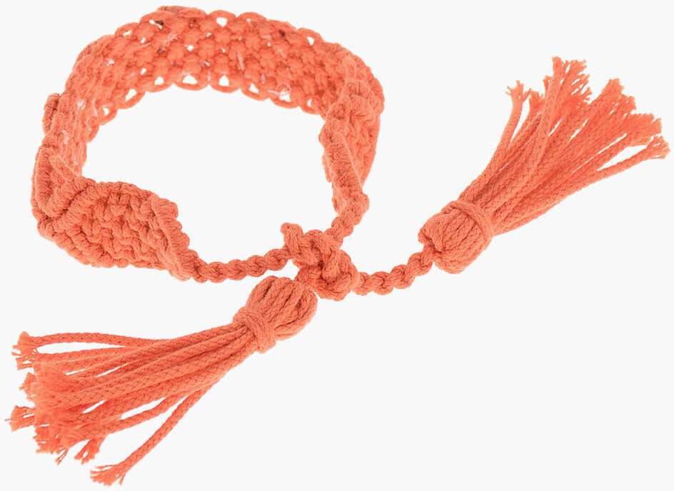 Bratari DSQUARED2 Crochet Bracelet With Tassels And Embossed Monogram Orange Femei (BM 18498094) 2