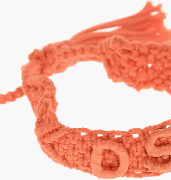 Bratari DSQUARED2 Crochet Bracelet With Tassels And Embossed Monogram Orange Femei (BM 18498094) 3