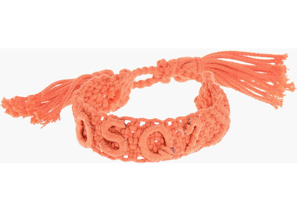 Bratari DSQUARED2 Crochet Bracelet With Tassels And Embossed Monogram Orange Femei (BM 18498094) 1