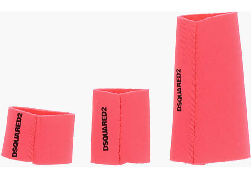 Inele DSQUARED2 Fabric Rings Set With Contrasting Logo Pink Barbati (BM 18498190) 1