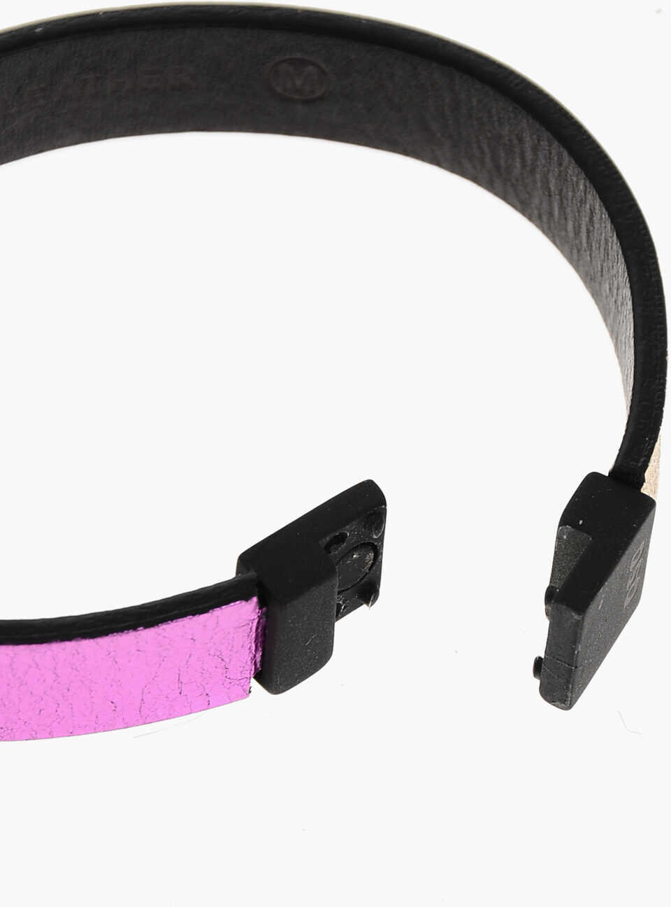 Bratari DSQUARED2 Leather Bracelet With Metallic Details Black Femei (BM 18498193) 3