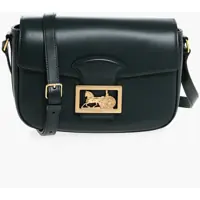 Genti tip postas Leather Amazone Crossbody Bag With Golden Metal Detail Femei