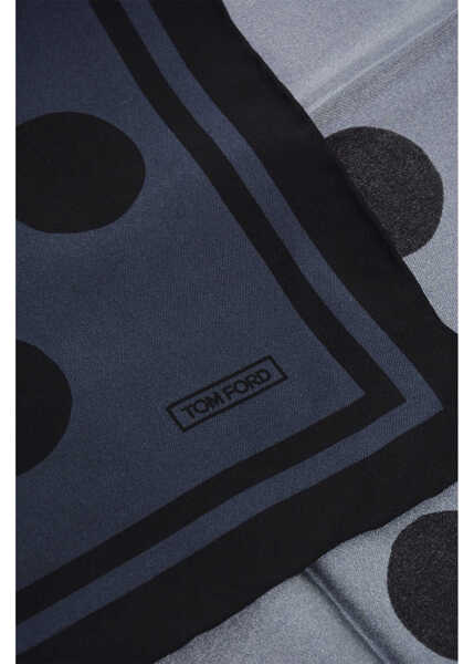 Esarfe Tom Ford Polka Dots Silk Pocket Square Blue Barbati (BM 18498208) 3