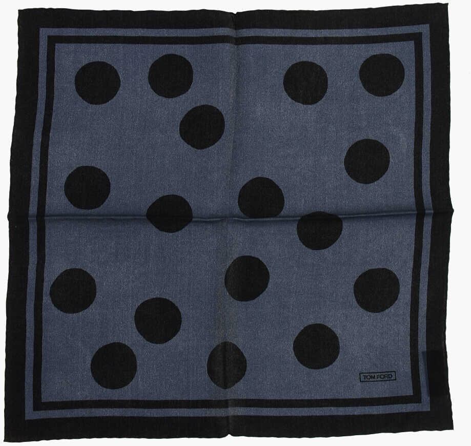 Esarfe Tom Ford Polka Dots Silk Pocket Square Blue Barbati (BM 18498208) 1