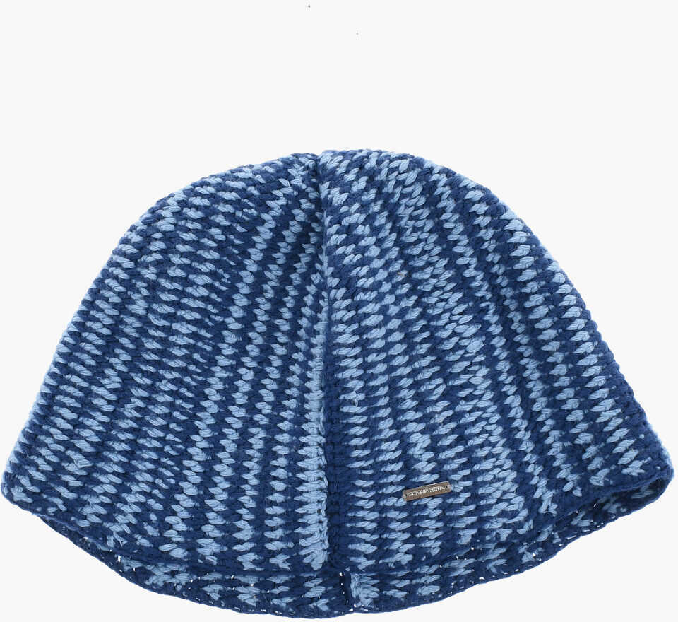 Caciuli DSQUARED2 Two-Tone Virgin Wool And Cahmere Beanie Light Blue Barbati (BM 18498211) 1