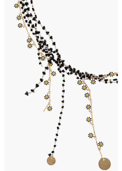 Coliere DSQUARED2 Beaded Touch Of Color Necklace With Floral Details Black Barbati (BM 18498238) 2