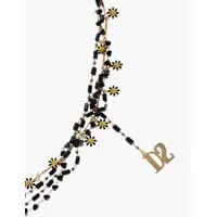 Coliere pentru Barbati - Coliere DSQUARED2 Beaded Touch Of Color Necklace With Floral Details Black Barbati (BM 18498238) - B-mall.ro